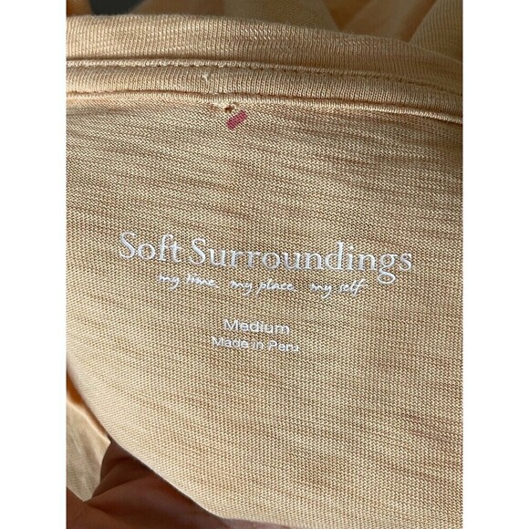 Soft Surroundings Long Sleeve Scoop Neck Ruffle Tiered Hem Tunic Top Size M Pima - Picture 7 of 8